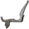 Frizzen, left, wax cast steel, as cast, temper after fitting